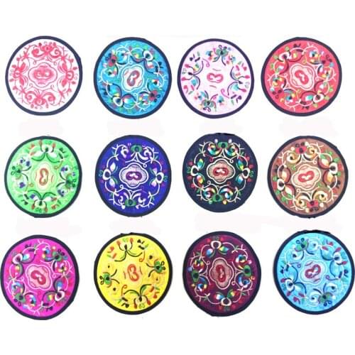 200 pcs Non-woven Embroidery Floral Pattern Ethnic Coaster Tribal Cup Teapot Mat Drink Holder Floral Tableware Placemat