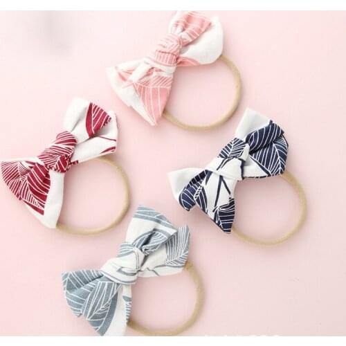 36pc/lot Sweet Girls Print Hair Bows Headband Nylon HeadBands Newborn Photographed Props Headwear Kids Hair Accessories