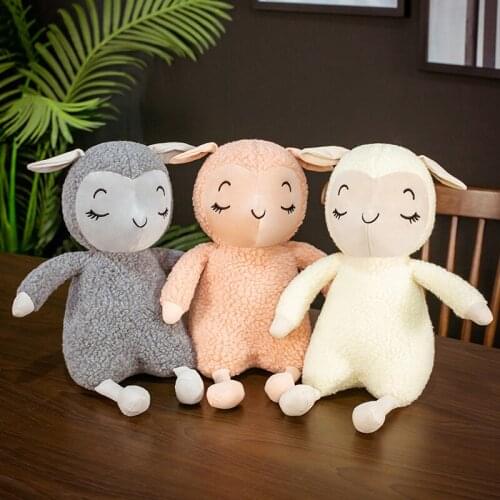 40cm Cute Sitting Sleeping Small Wool Stuffed Animal Toy Pillow Decorative Childrens Girl Gift