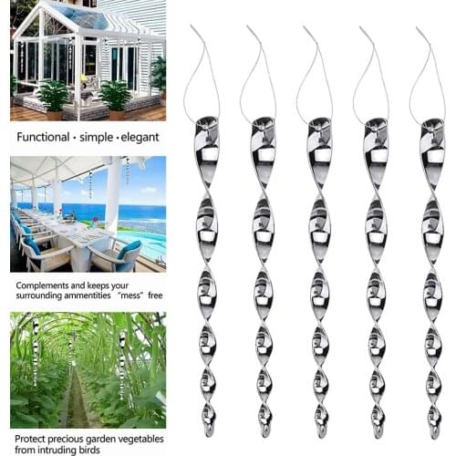 5Pcs Insect Repellent Reflective Scare Rods Spiral Deterrent Control Device Outdoor Garden Ornament Bird Repellents