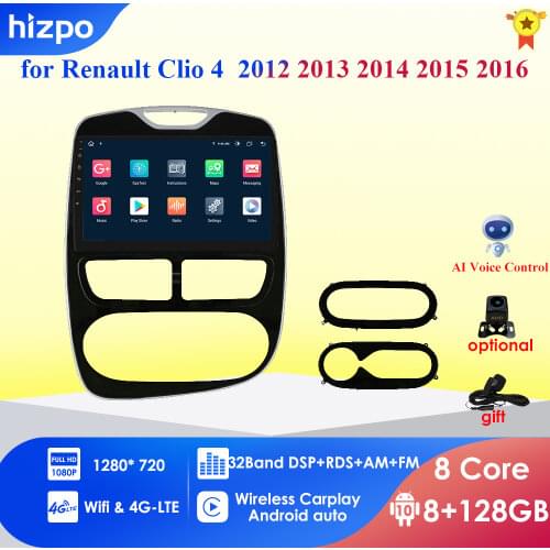 Android10.0 NO DVD 2 Din Car Radio Multimedia Video Player Navigation GPS For RENAULT Clio 3 4 2013-2018 Octa-Core 4GB 64GB WIFI