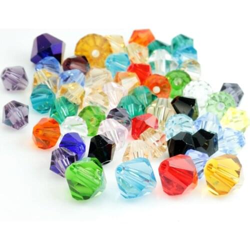 2mm 3mm 4mm 6mm 8mm Bicone Faceted Crystal Glass Loose Spacer Beads Wholesale Lot For Jewelry Making DIY Crafts Findings