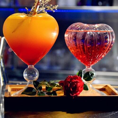 Heartshaped Cocktail Glass Creative Juice Agave Red Wine Large Capacity Transparent Glassware Molecule Sootiness Originality Cup
