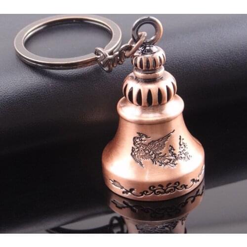 Chinese Style Retro Wind Chimes Lovers Keychain Dragon and Phoenix Bell For Couple Fashion Creative Keyring Jewelry Gifts