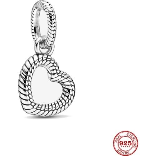 New Original Heart Dangle Bead Charm Fit European Pandora Charms Bracelet Bangles Diy Jewelry P033