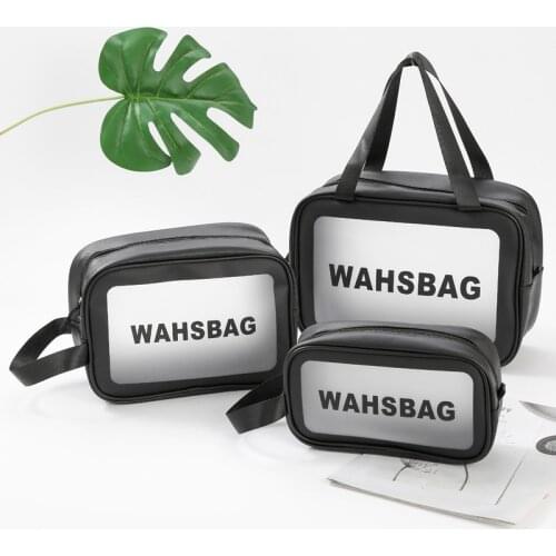 Portable PU School Supplies Pencil Case Stationery For School Cosmetic Bag Waterproof Storage Pencil pouch Wash Bag Transparent