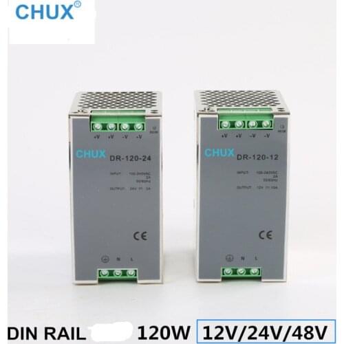 CHUX 24v Switching Power Supply 12v 48v 120w Din Rail type Single Output DR120W-24V Power Supplies for Led Strip
