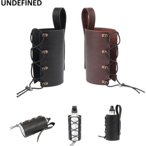 Motorcycle Bicycle Car-Styling Drink Holder Outdoor Sports Beverage Water Bottle Cup Holder Leather Adapter Universal