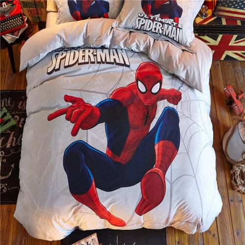 Kids 3d printed bedding marvel spider man bedding single twin full queen size bed sheet set disney duvet cover boys home textile