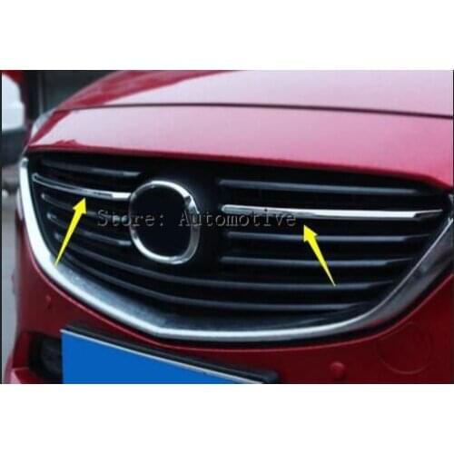 For Mazda 6 Atenza Gj 2014 2015 Chrome Front Center Mesh Grille Grill Cover Trim Radiator Strips Molding Garnish Decoration