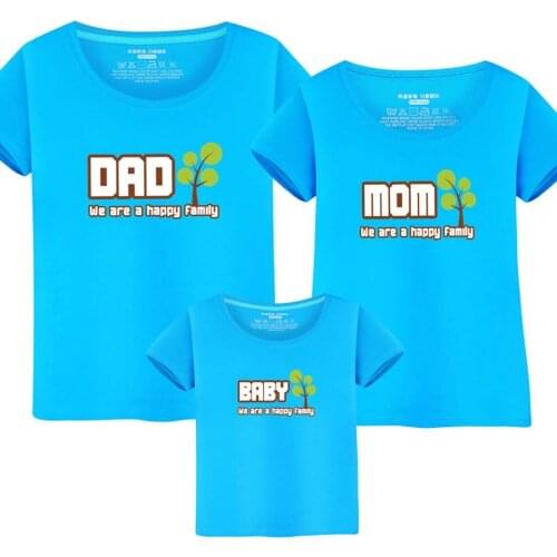 1 Piece Family Matching Outfits Mother Father Son Daughter Cartoon Tree Print Women Men Children Boy Girl T shirt 14 Colors