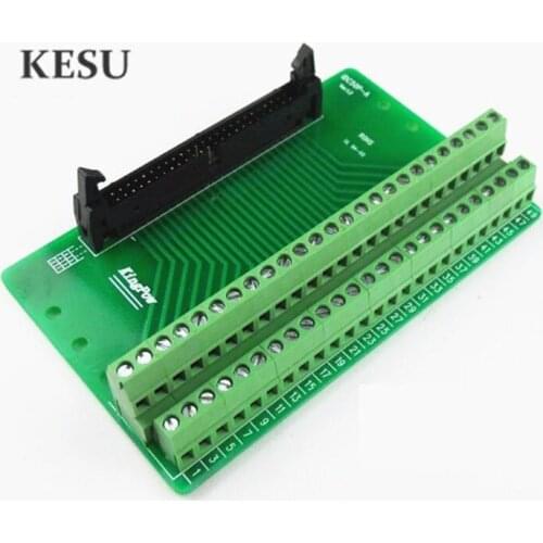 IDC50Pin 2.45mm IDC-50 Pin Male Connector to 50-Pin Terminal Block Breakout Board Adapter PLC Relay Terminals DIN Rail Mounting