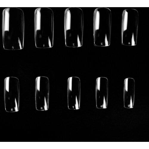 KADS 500 pcs Square Round Head Nail Tips Professional Fake Nails 10 Sizes Nails Full Cover Manicure Beauty Tools Fake Nail Tips