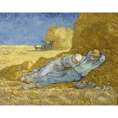 The Afternoon Nap Paddy Field 1889 Vincent Van Gogh Museum Painting Retro Vintage Poster Canvas Painting Wall Sticker Home Decor
