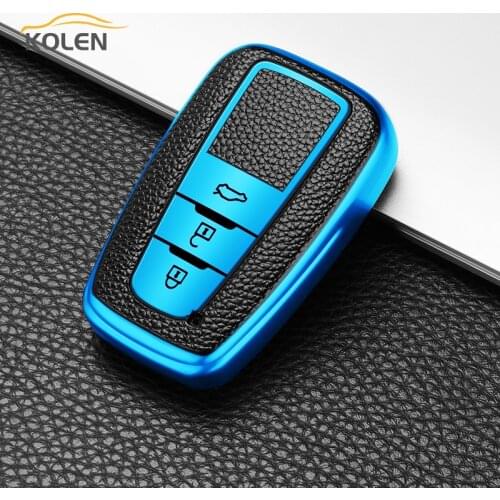 Leather TPU Car Smart Key Cover Case For Toyota Corolla Prius Camry CHR C-HR RAV4 Land Cruiser Prado Protector Holder Shell Fob