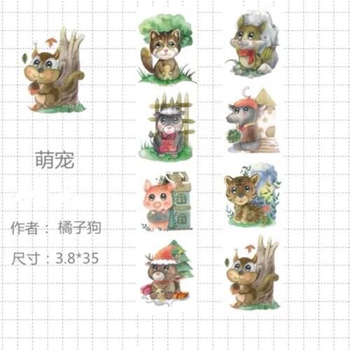 Cute Pets Washi Tapes Bullet Journal Masking Tape Adhesive Tape DIY Scrapbooking Washi Stickers