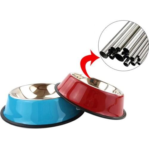 Bowls Puppy Cats Food Drink Water Dish Feeder Travel Feeding Non-slip Feeding Dishes Pets Supplies Pet Dog Stainless Steel New