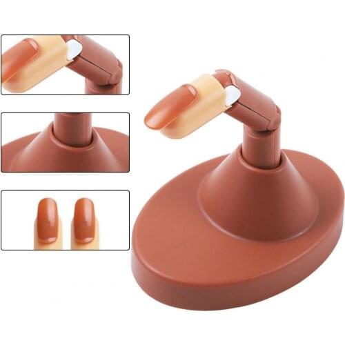 Mechanical Nail Finger Model Anti-Slip ABS Professional False Brown Full Cover Fake Nail Tips for Home Use