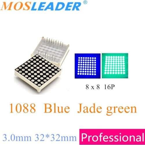 Mosleader 50pcs Blue Jade green 8x8 1088 8*8 Led Lattice dot array Dot Matrix Display LED Display Module 3.0mm 32*32mm 32x32mm