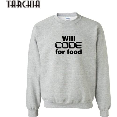 TARCHIA Men Hoodies WILL COOK FOR FOOD Printed Hip Hop Men Casual Sweatshirts Male Tracksuits Outwear Men Pullovers Hoodies
