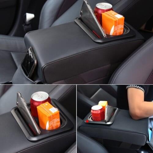 New Universal Car Armrest Cushion Pad Center Console Box Organizer With Cup Holder Phone Holder Pocket Car Interior Accessories