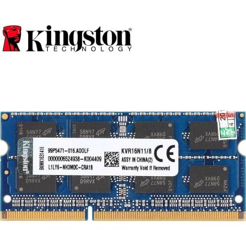 Kingston ram memory DDR3 8GB PC3-12800S DDR3 1600Mhz DDR3 8 GB CL11 204pin 1.5V Laptop Memory Notebook SODIMM RAM