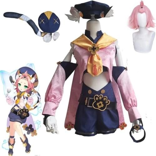 Game Kyushu Island Impact Diona Cosplay Wigs Anime Halloween Costumes Carnival Uniforms Women Customize Outfits