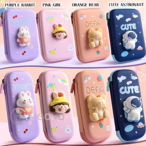 3D Waterproof EVA Pencil Cases EVA Pen Bag for School Girl Kawaii Stationery Storage Gift Box Rulers Pouch Ruler Eraser Holder