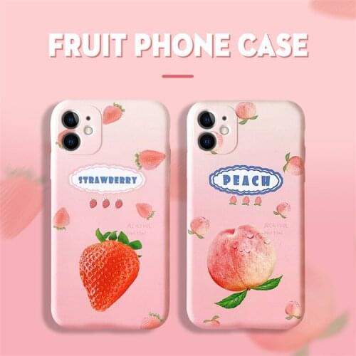 Summer Fruit strawberry Peach Cute girls Phone Case For iPhone 11 Pro Max Case Silicone cover for iPhone XS XR X 7 8 Plus cases