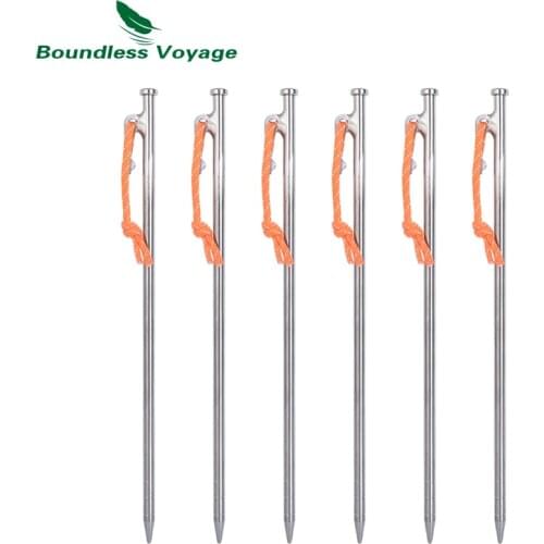 Boundless Voyage 24 30 35CM Heavy Duty Titanium Alloy Camping Tent Stakes Tent Pegs Nails for Outdoor Trip Hiking Gardening