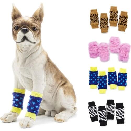 Comfortable Pet Dog Socks Protective Joint Kneepads Lovely Winter Pet Supplies Protector Socks for Puppy Dogs
