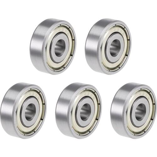Uxcell 5Pcs Deep Groove Ball Bearings Metric Double Shielded High Carbon Steel Z2 to Industrial Equipment Micro Motor etc