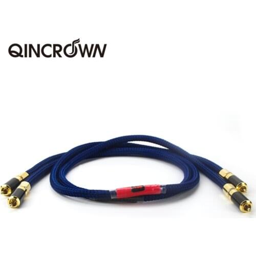 High Fidelity 6N OFC 2RCA Cable HIFI Silver Plated RCA Male to Male Audio Cable