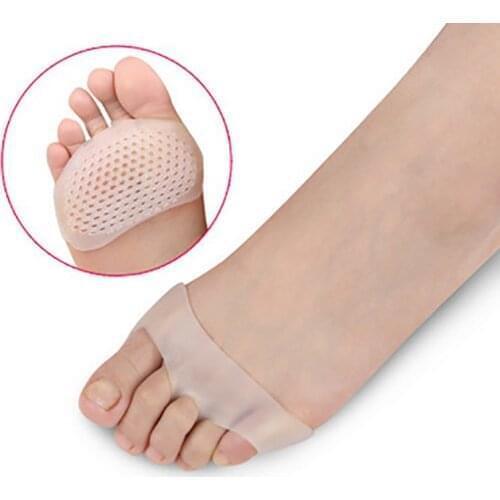 1pair Soft Silicone Forefoot Pads Gel Insoles Cushions Pain Relief Support High Heel Shoes Anti-Slip Pad Sholl Foot Care Tool