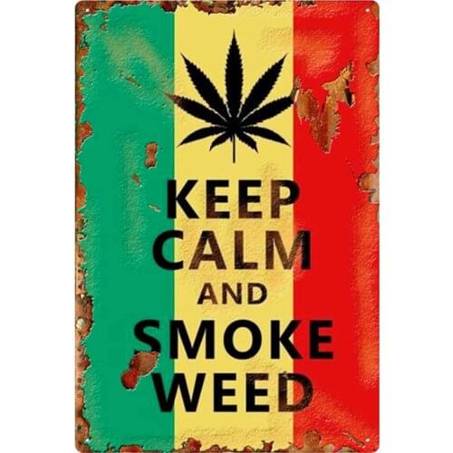 1pc Weed Retro Metal Tin Signs Poster California Vintage Tinplate Poster Bar Cafe Wall Decoration Poster 20*30cm