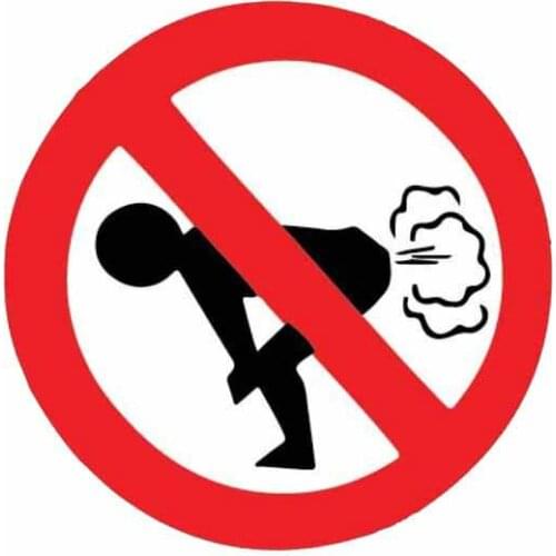 1pcs Funny Car Stickers No Farting Modeling PVC Auto Motorcycle Creative Sun Protection Waterproof Self-adhesive Sticker 15x15cm