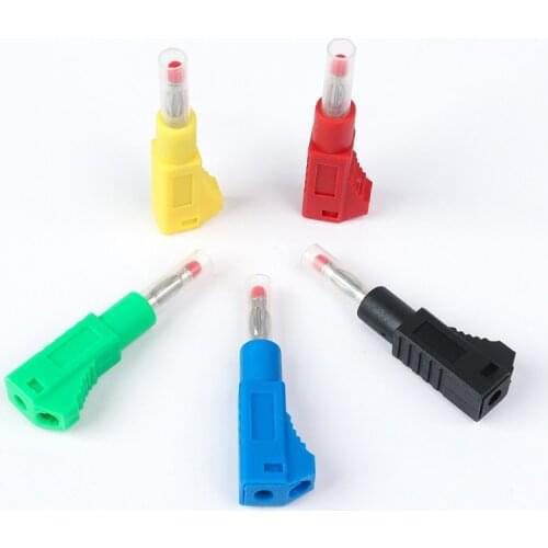 10Pcs 4mm Male Retractable Tube Stackable Banana Plug Wire Solder Connector