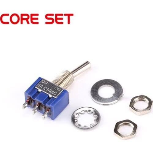 10pcs/Lot Mini Toggle Switches MTS-102 3-Pin SPDT Rocker Switch ON-ON AC 125V/6A New High Quality