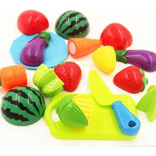 10PC /Set Plastic Kitchen toy Fruit Vegetable Cutting Kids Pretend Play Toy Educational Cook Cosplay kitchen toys
