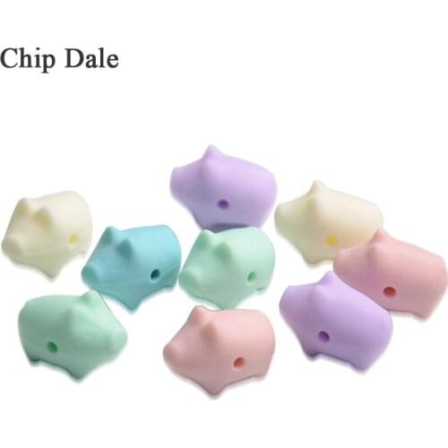 10Pcs Pig Silicone Beads DIY Baby Teether Necklace Teething Nursing Chew Toy BPA Free Bracelet Pacifier Chain Jewelry Making