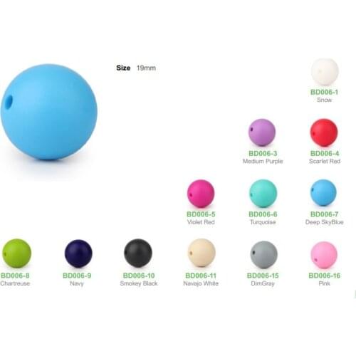 19MM Loose Silicone Beads Teething Round Beads For Chew Jewelry Made For DIY Long Necklace New Fashion Jewelry
