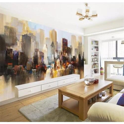Wellyu Custom portrait murals 3d wallpaper stereo seaside city landscape oil painting living room background wall 3d wallpaper
