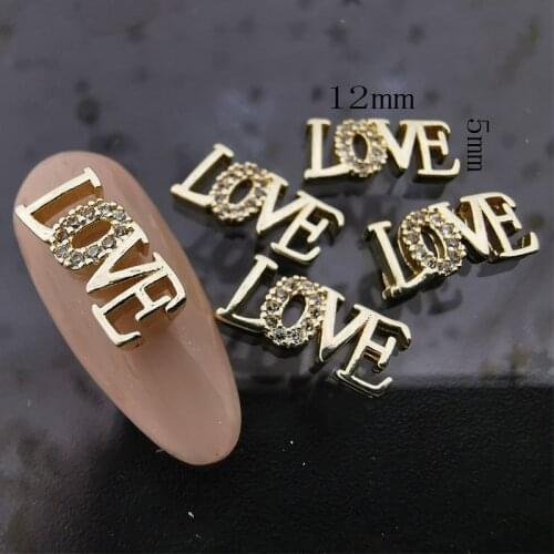 5pcs/pack Korea 3D Nail Art Accessories Alloy luxury Glitter Zircon Nail Parts Charm Jewelry Valentines Day Nail Decorations