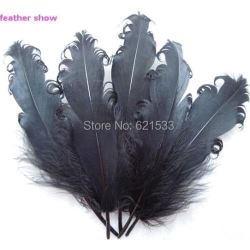 50pcs/lot!15-20cm Curly Black Nagorie Goose feathers for Costume, Party, Decor, Hats, Rave, Theater