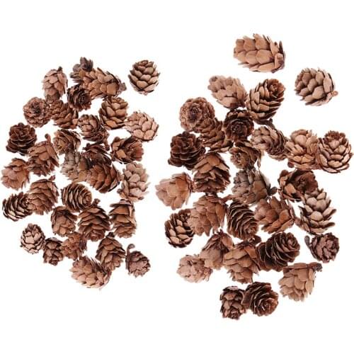 60 Pieces Natural Mini Dried Pine Cones Table Ornaments Home Room Party Christmas Decorations Accents