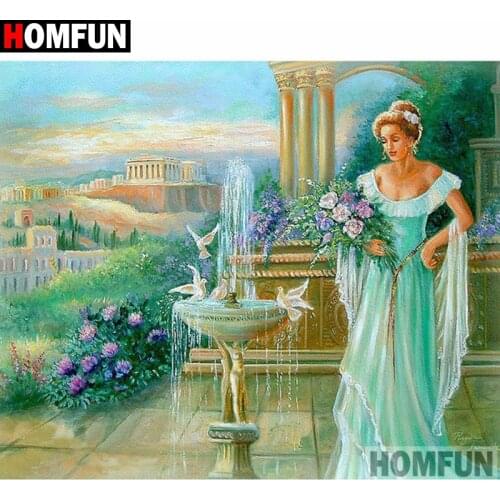 HOMFUN Full Square/Round Drill 5D DIY Diamond Painting "Beauty flower" Embroidery Cross Stitch 5D Home Decor Gift A16392