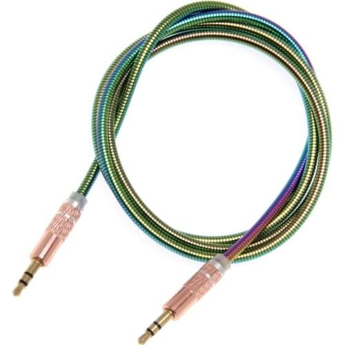 3.5mm Gradient Color Audio Cable Male To Male Cloth Audio Aux Cable for IPhone Car Headphone Speaker Wire Line 300pcs/lot