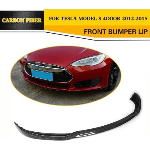 Carbon fiber auto car styling racing front lip spoiler for Tesla Model S 2012-2015