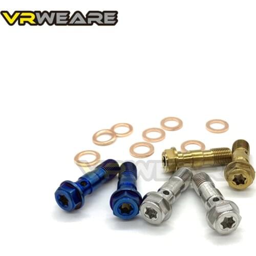 Banjo Bolt Front/Rear Brake Master Cylinder Oil Hose Screw Motorcycle Universal Tube Hydraulic Clutch Screw M10×1.0 M10×1.25