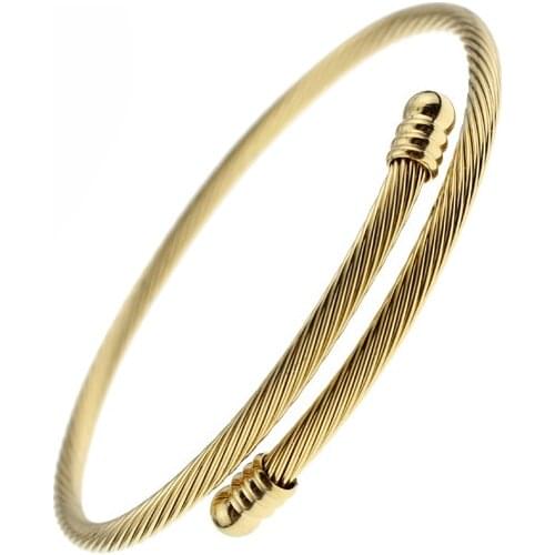 CTB2 Gold Color Stainless Steel Heart Bracelet Bangle With Letter Fashion Initial Charms Bracelets